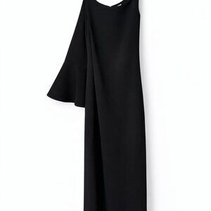 Jessica H Black One-Shoulder Bell Sleeve Cocktail Dress Size 12